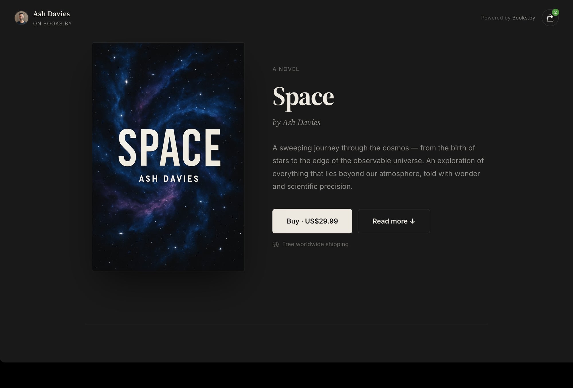 Space storefront theme preview