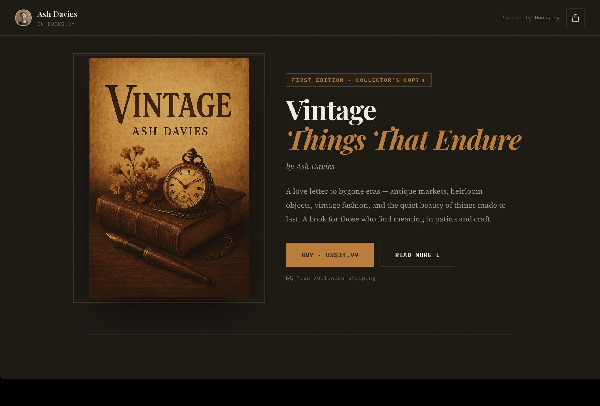 Vintage storefront theme preview